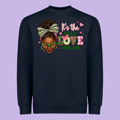 Sorority Colors Its The Self Love For Me Afro Woman2 Heavyweight Sweatshirt Designed By Texasbilliewilder