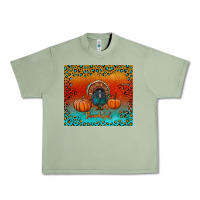 Oil Green thankful with turkey and pumpkins Urban Heavy Tee - RanaPortraitStore