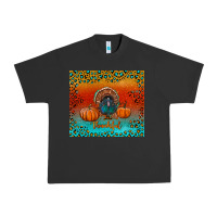 Pigment Black thankful with turkey and pumpkins Urban Heavy Tee - RanaPortraitStore