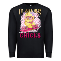 Black i'm just here for the chicks Premium Sweatshirt - MaliasSmallBusiness