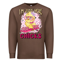Chestnut i'm just here for the chicks Premium Sweatshirt - MaliasSmallBusiness