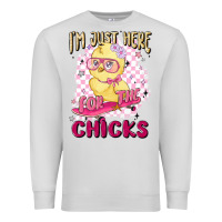 Dove Grey i'm just here for the chicks Premium Sweatshirt - MaliasSmallBusiness