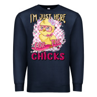 Navy i'm just here for the chicks Premium Sweatshirt - MaliasSmallBusiness