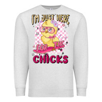 Oatmeal Heather i'm just here for the chicks Premium Sweatshirt - MaliasSmallBusiness