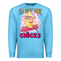 Ocean Blue i'm just here for the chicks Premium Sweatshirt - MaliasSmallBusiness