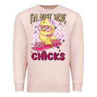 Pale Pink i'm just here for the chicks Premium Sweatshirt - MaliasSmallBusiness