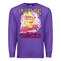 Purple i'm just here for the chicks Premium Sweatshirt - MaliasSmallBusiness