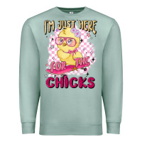 Seafoam i'm just here for the chicks Premium Sweatshirt - MaliasSmallBusiness