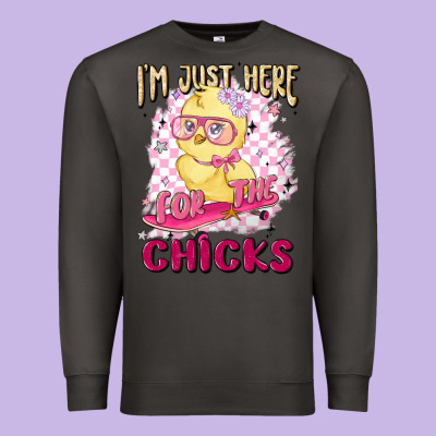 I'm Just Here For The Chicks Premium Sweatshirt Designed By Maliassmallbusiness