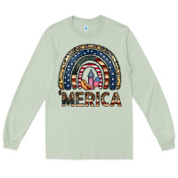 Matcha merica rainbow Long Sleeve Tee - CowhideDigitalArt