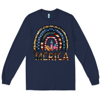 Navy merica rainbow Long Sleeve Tee - CowhideDigitalArt