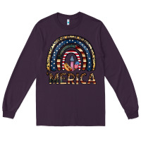 Plum merica rainbow Long Sleeve Tee - CowhideDigitalArt