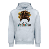 Heather Grey mom life messy bun Urban Hoodie - Jasminsmagicworld