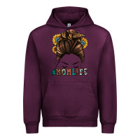 Mauve Wine mom life messy bun Urban Hoodie - Jasminsmagicworld