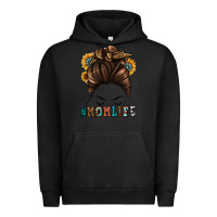 Pigment Black mom life messy bun Urban Hoodie - Jasminsmagicworld