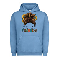 Pigment Pebble Blue mom life messy bun Urban Hoodie - Jasminsmagicworld