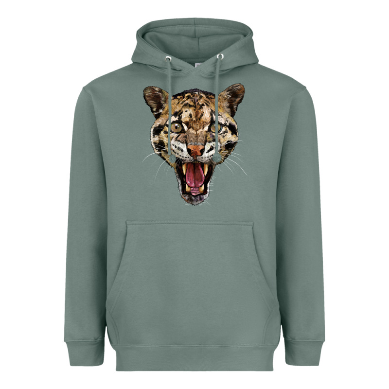 Ocelot Head Heavyweight Hoodie by LillyAllenDesigns | Teevron