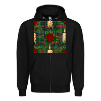 Black christmas candle and ornaments seamless pattern Zipper Hoodie - BundleAndBundleShop