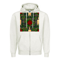 Oatmeal Heather christmas candle and ornaments seamless pattern Zipper Hoodie - BundleAndBundleShop