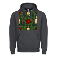 Smoke christmas candle and ornaments seamless pattern Zipper Hoodie - BundleAndBundleShop