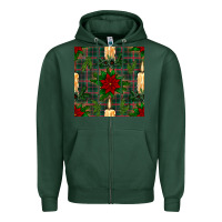 Sports Green christmas candle and ornaments seamless pattern Zipper Hoodie - BundleAndBundleShop