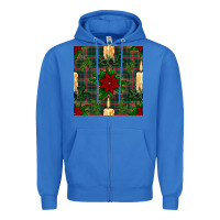 True Royal christmas candle and ornaments seamless pattern Zipper Hoodie - BundleAndBundleShop