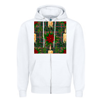 White christmas candle and ornaments seamless pattern Zipper Hoodie - BundleAndBundleShop