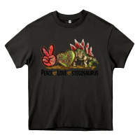 Asphalt Peace Love Stegosaurus Heavy Core Tee - LillyAllenDesigns