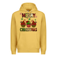 Antique Gold Merry Christmas cupcakes Premium Hoodie - NancyCooperArtShop
