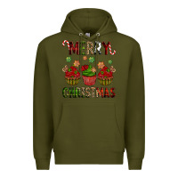 Army Green Merry Christmas cupcakes Premium Hoodie - NancyCooperArtShop