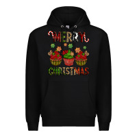 Black Merry Christmas cupcakes Premium Hoodie - NancyCooperArtShop