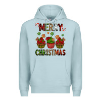 Blue Mist Merry Christmas cupcakes Premium Hoodie - NancyCooperArtShop