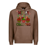 Chestnut Merry Christmas cupcakes Premium Hoodie - NancyCooperArtShop