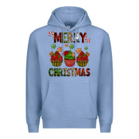 Colony Blue Merry Christmas cupcakes Premium Hoodie - NancyCooperArtShop