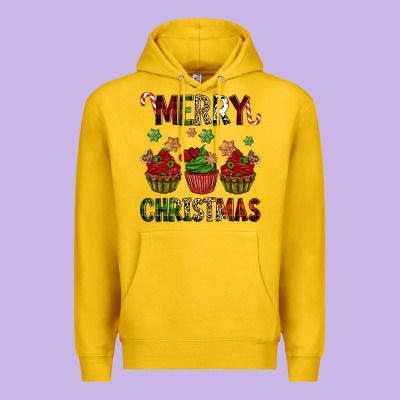 Merry Christmas Cupcakes Premium Hoodie Designed By Nancycooperartshop
