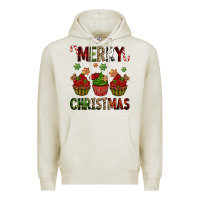 Oatmeal Heather Merry Christmas cupcakes Premium Hoodie - NancyCooperArtShop