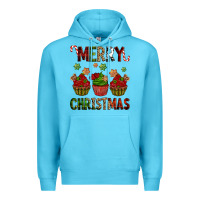 Ocean Blue Merry Christmas cupcakes Premium Hoodie - NancyCooperArtShop