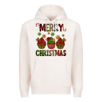 Pale Pink Merry Christmas cupcakes Premium Hoodie - NancyCooperArtShop