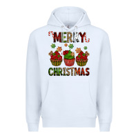 White Merry Christmas cupcakes Premium Hoodie - NancyCooperArtShop