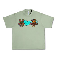 Oil Green peace love thanksgiving turkey Urban Heavy Tee - RanaPortraitStore