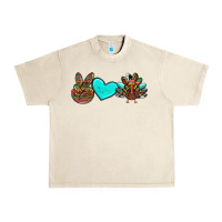 Sandshell peace love thanksgiving turkey Urban Heavy Tee - RanaPortraitStore