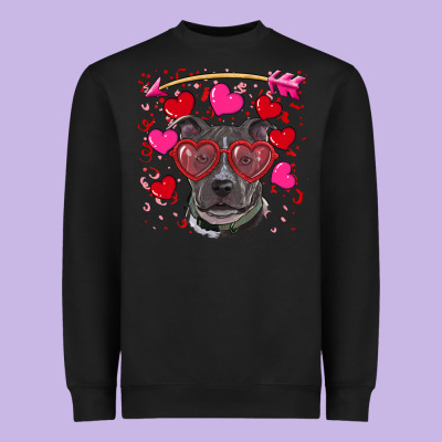 Heavyweight Sweatshirt Valentine's day  pitbull