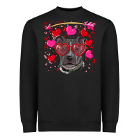 Black Valentine's day  pitbull Heavyweight Sweatshirt - RanaPortraitStore