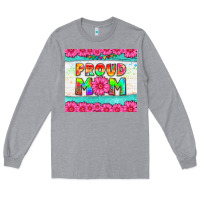 Heather Grey proud mom Long Sleeve Tee - HRA Design Shop