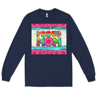 Navy proud mom Long Sleeve Tee - HRA Design Shop