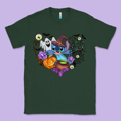 Stitch Heart Halloween Classic Tee Designed By Adodesignshop