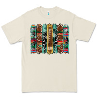 Bone football serape cowhide turquoise glitter  brushstrokes Premium Tee - Artiststas