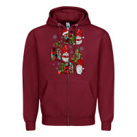 Burgundy ho ho ho gnome Zipper Hoodie - JahusDesignShop