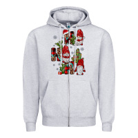 Heather Grey ho ho ho gnome Zipper Hoodie - JahusDesignShop