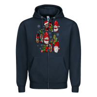 Navy ho ho ho gnome Zipper Hoodie - JahusDesignShop